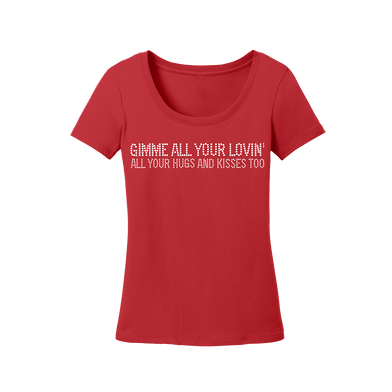 Gimme All Your Lovin Bling Ladies Scoop T-Shirt